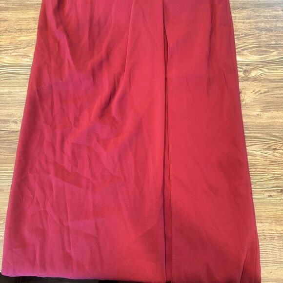 NWT Jenny Packham V Neck Crepe Column Gown Bridesmaid Dress Burgundy Sz 0. 17 - Picture 3 of 10